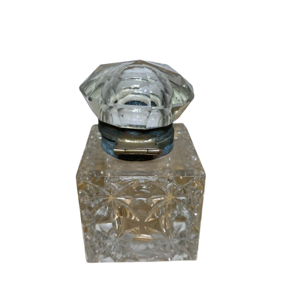 Vintage Crystal Inkwell Jar 