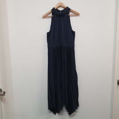 Portmans Women's Size 14 Halter Neck Dress Navy - New With Tags