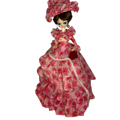 Vintage Flowery Dress Doll 