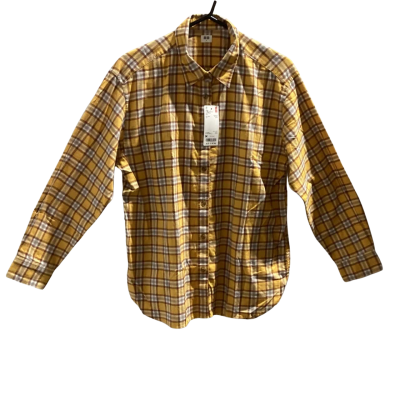 Uniqlo Womens  Size M Long Sleeve Shirt Brown / Orange / Striped / Yellow    RRP $49.90