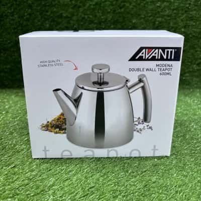 Avanti Modena Double Wall Stainless Steel Teapot (New in Box)
