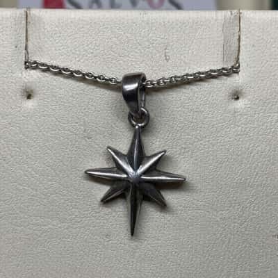  Womens Necklace / Star Pendant 925 Silver 