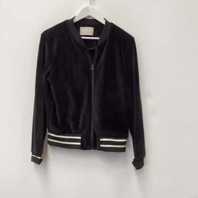 Decjuba Womens  Size M Cropped Jacket Black  / White 