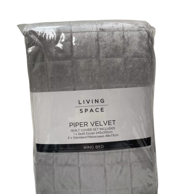 Living Space “Piper Velvet” King Size Quilt Cover Set