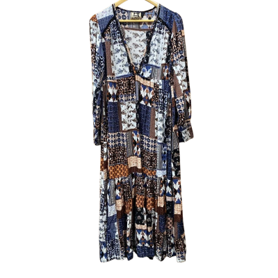 Jaase Patchwork Pattern Maxi Dress Size XS