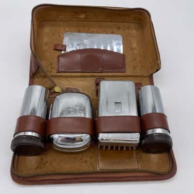 Vintage Travel Grooming set in Case [B#13]