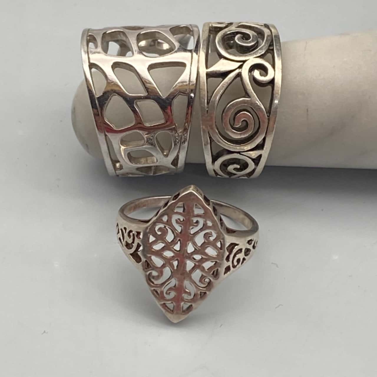 Pinterest Silver Rings 3 Sterling Silver Women’s Fashion Rings (s) - Used Very Good | Salvos ...