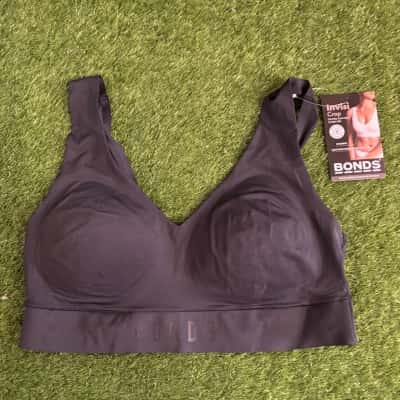 Bonds Black Invisi Crop Top Size 12
