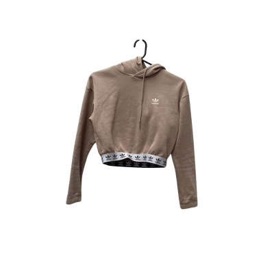 Adidas Womens  Size XS cropped banded Hoodie / Sweater Brown 