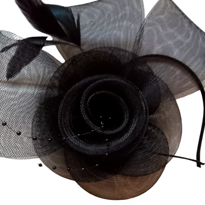  Womens Black Fascinator