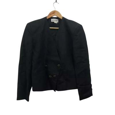 Vintage Margaret Godfrey Bagattelle Womens  Size 10 Blazer Black  Polish Made