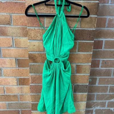 Perfect Stranger Womens  Size 10 Halter Neck Dress Green 