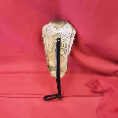Vintage Indonesian  wayang style hand fan 