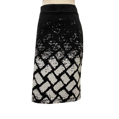 Liz Jordan Womens  Size 14 Pencil Skirt patterned Black  / White 