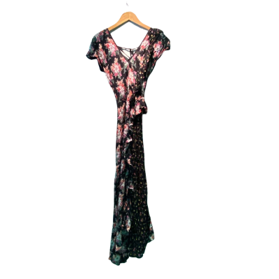 Topshop Womens  Size 6 Maxi Dress Black  / Floral 