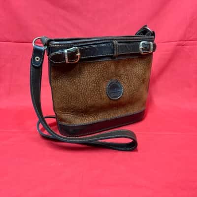  Women's Vintage Brown Leather & Textured Suede Cross Body Bag from Argentina