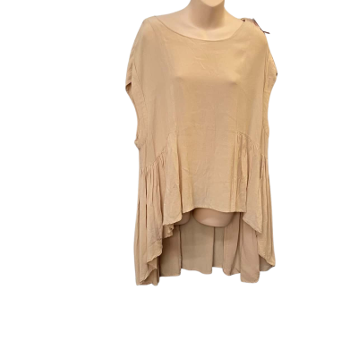 Cameo Womens  Size L Blouse / Short Sleeve Top Beige 