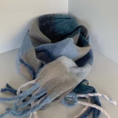 Essence Accessories Blue Checked Scarf