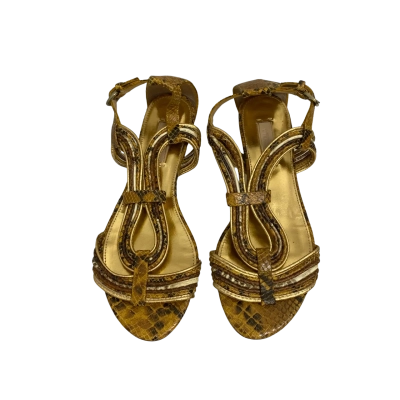 Uterque Gold Sandals.  Size 37.  New without tags