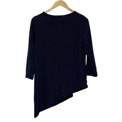 Liz Jordan Womens  Size M Long Sleeve Top Black  / Blue 