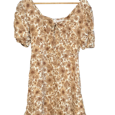 Faithfull The Brand dress  Size 10 Beige / Brown / Cream / Floral / White 