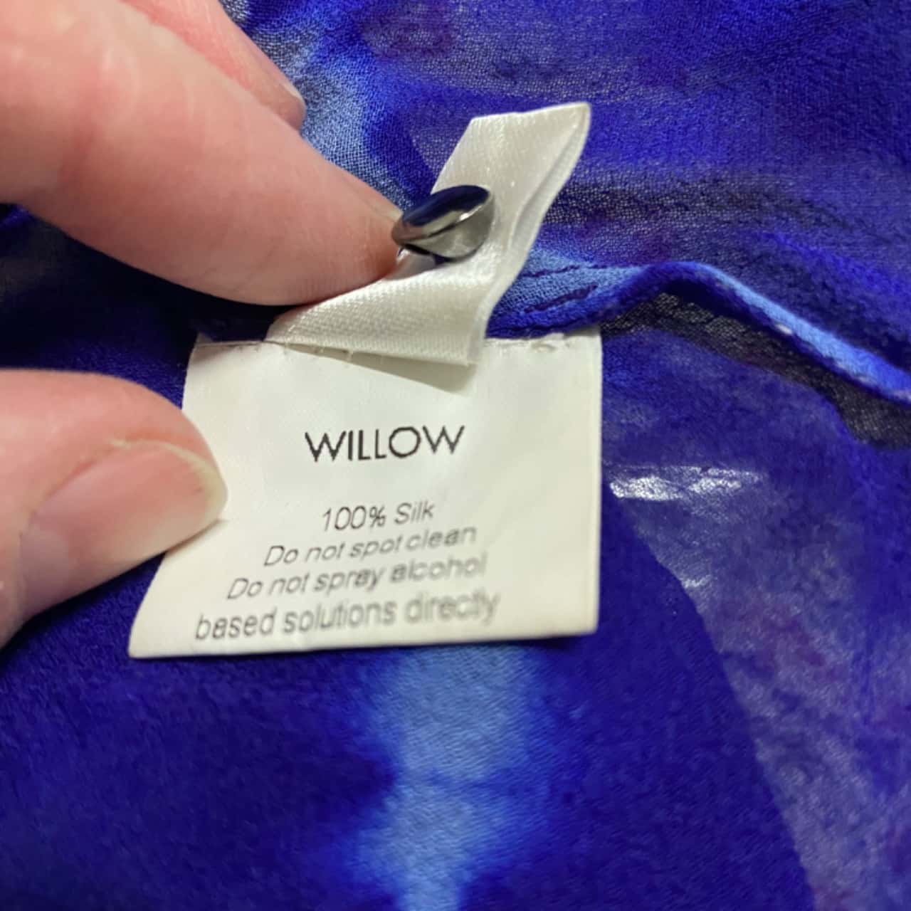 Willow tie Dye Silk dress with slip Womens Size 6 Blue