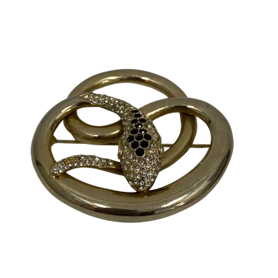 Vintage Style Women's Brooch Curled Snake (Costume Jewellery)