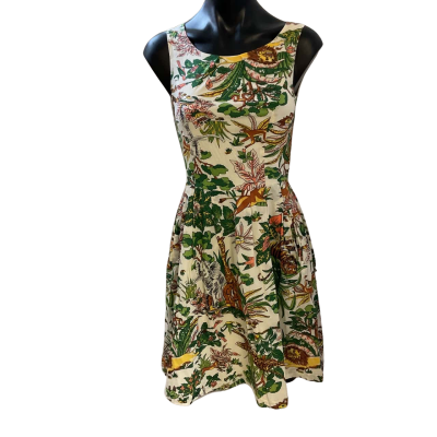 Revival Womens  Size 6 Casual Dress Cream / Pattern 