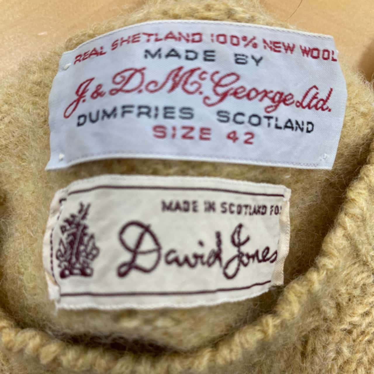 David Jones Mens Size 42 Crew Neck Brown / Gold (s)