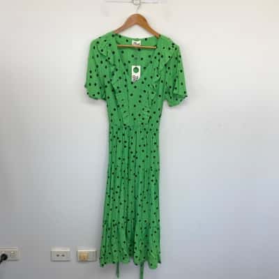 The Others Green Polka The Ruffle Panelled Dress  Size 4 