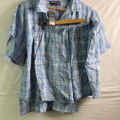 New comfort 2 Piece set Mens  Size XXL Blue / Checked 