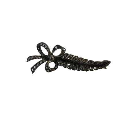  Womens vintage Mid Century Marcasite Bow Brooch