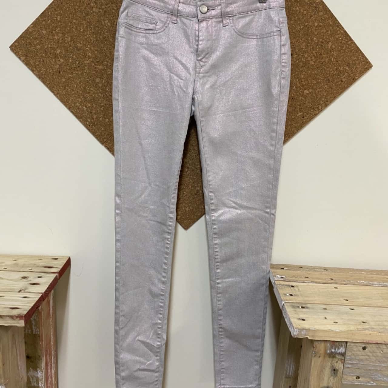 SABA Womens Size 26 Jeggings Pearl/Pink 