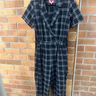  Womens  Made 590 Size S Jumpsuit Blue / Checked 