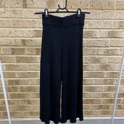 Whyte Valentyne Womens black rib knit pants Size 6 
