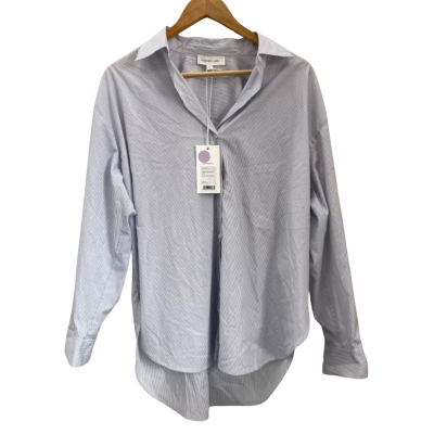 Assembly Label Womens  Size 8 Long Sleeve Shirt White / Navy Blue / Striped 