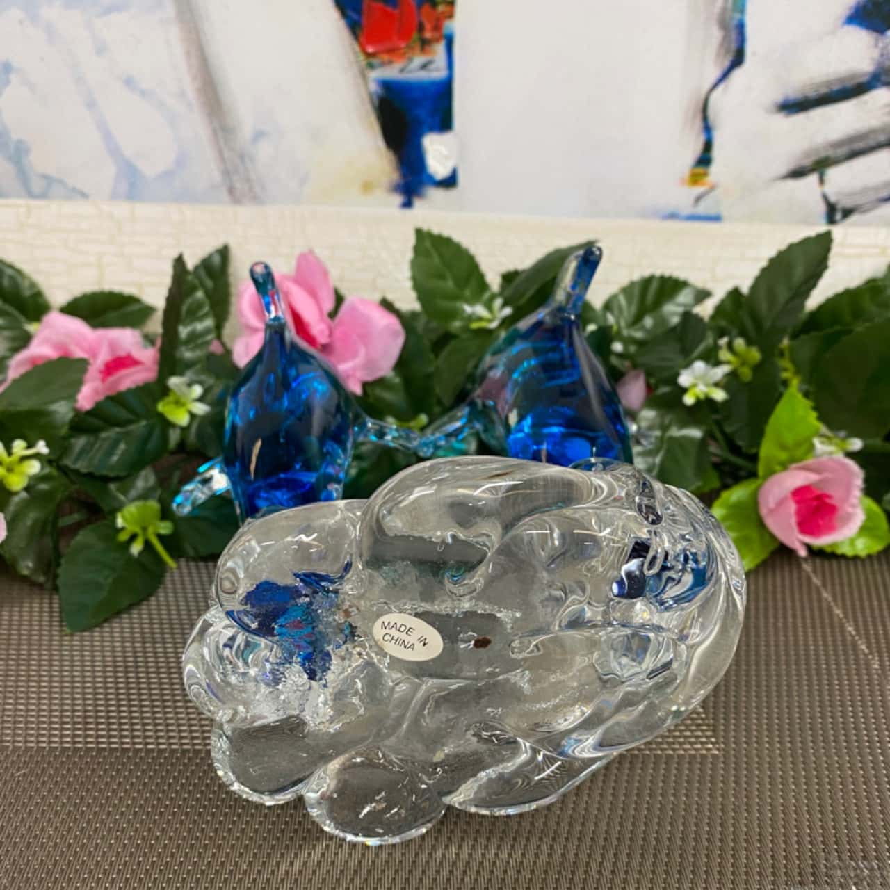 Glass dolphin ornament