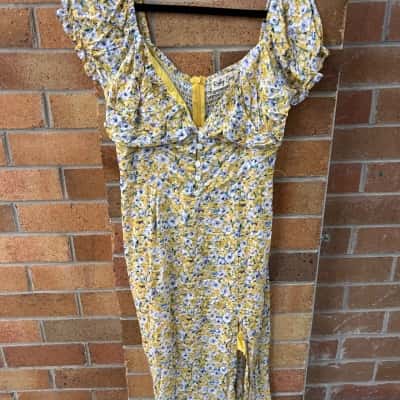  Women’s Ruby Susz  Size 12 Midi Dress Floral / Yellow 
