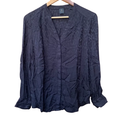 David Lawrence Black Leopard Pattern Shirt Size 10 