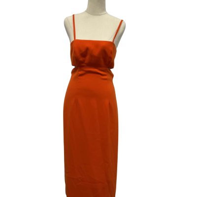 Cue Womens  Size 6 Shoestring Strap Dress Orange 