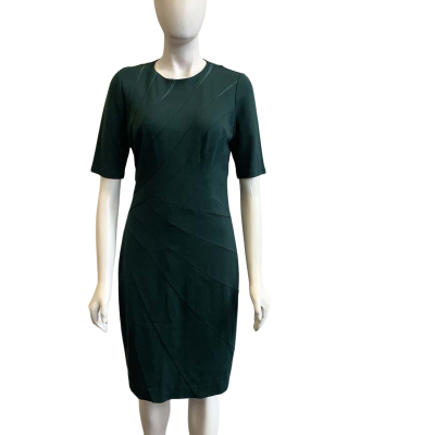 BNWT Ted Baker Women's  Brand Size 3 Seam Detail Midi Dress Dark Green 