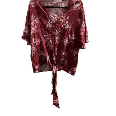 Katies Womens Floral Top Red  Tie Up Waist  Size 14 RRP $59.99