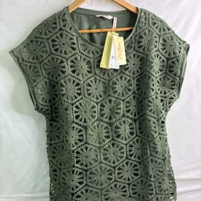 Millers Womens Size 14 Short Sleeve Shirt Khaki BNWT