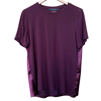 The Ark Burgundy Contrast Short Sleeve Top Size M