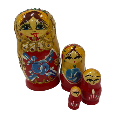 Babushka Dolls - Set of 4 - Hand painted - Wooden