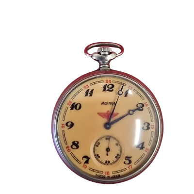 Rare Old Original Russian (USSR) Molnija Railway Pocket Watch