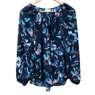 Witchery Black Floral Patterned Blouse Size 14