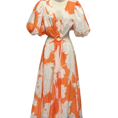  Womens  Size 12 Orange / White passionfusion dress