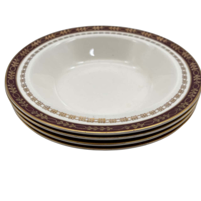 4x Vintage Alfred Meakin ‘Kingsdale’ 17cm Dessert Bowls