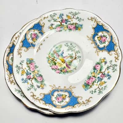 Vtg. Set of 2 Side Plates-Foley "Broadway" pattern made by E. Brain & Co. in England -Bird of Paradise 